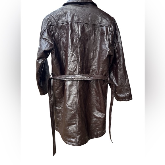 VTG Womens 90s Grunge Patchwork Leather Jacket Size L Brown Edgy Steampunk Artsy - Picture 5 of 13